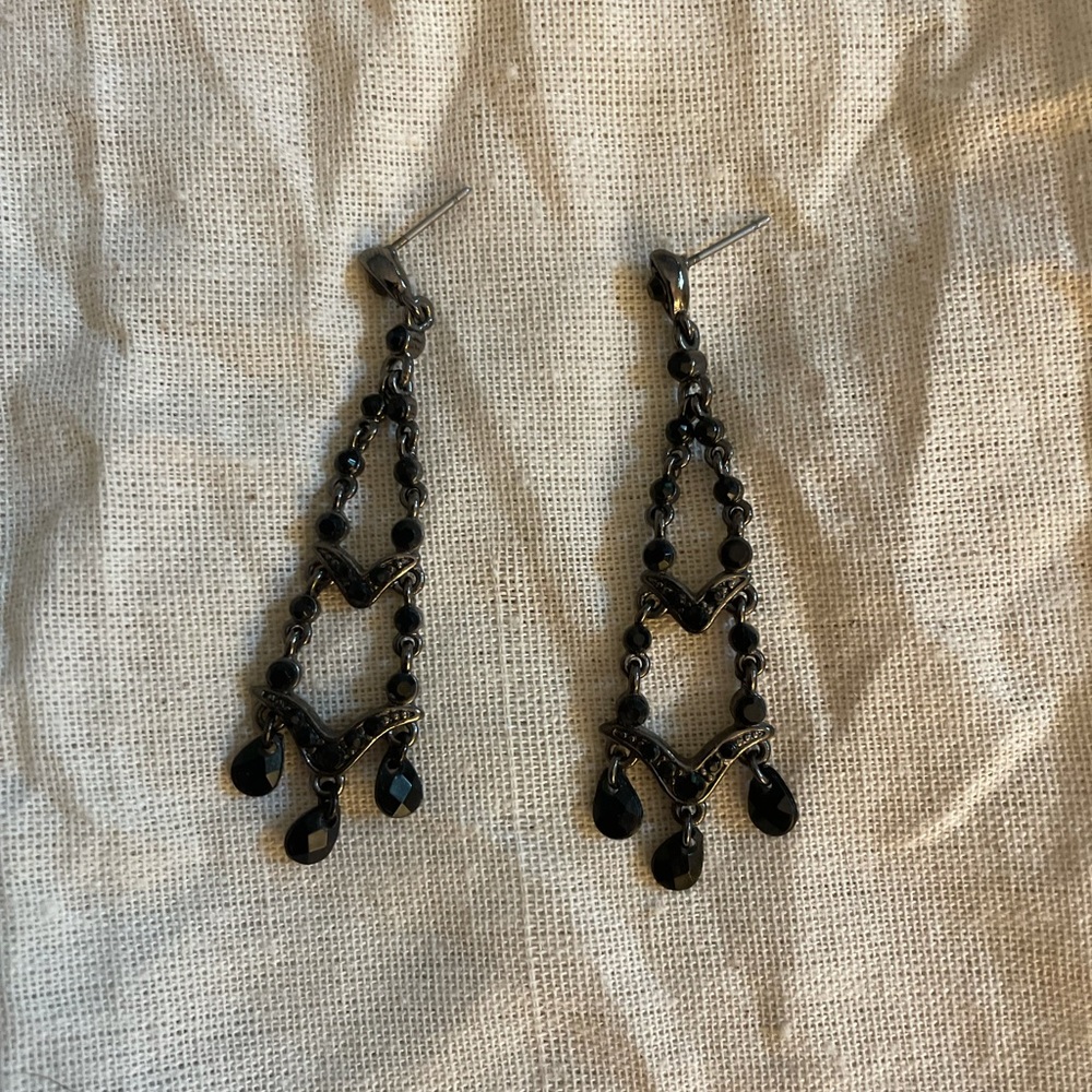 Black dangle earrings